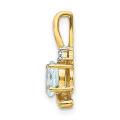 14k Aquamarine and Diamond Pendant - 2