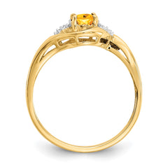 14k Citrine and Diamond Ring