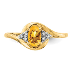 14k Citrine and Diamond Ring