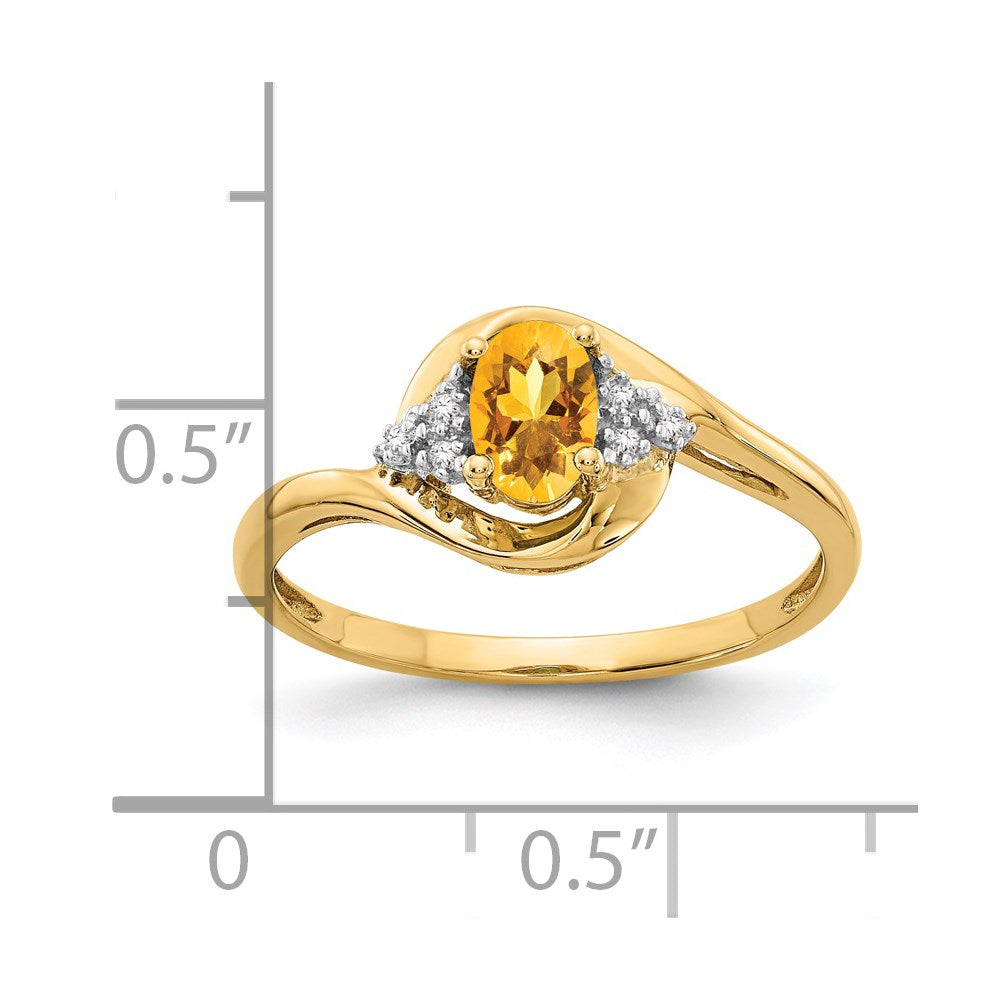 14k Citrine and Diamond Ring