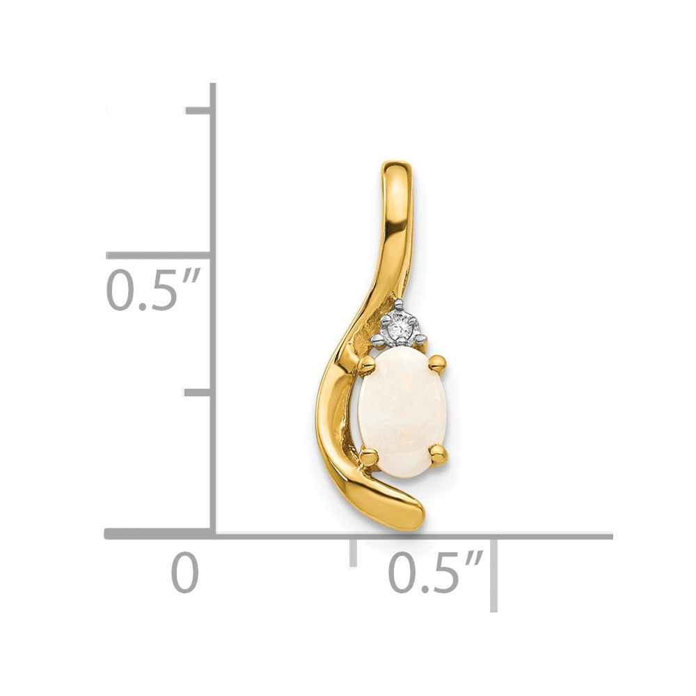 14k Opal and Diamond Pendant - 2