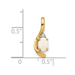 14k Opal and Diamond Pendant - 2