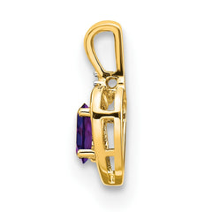 14k Amethyst and Diamond Heart Pendant - 3