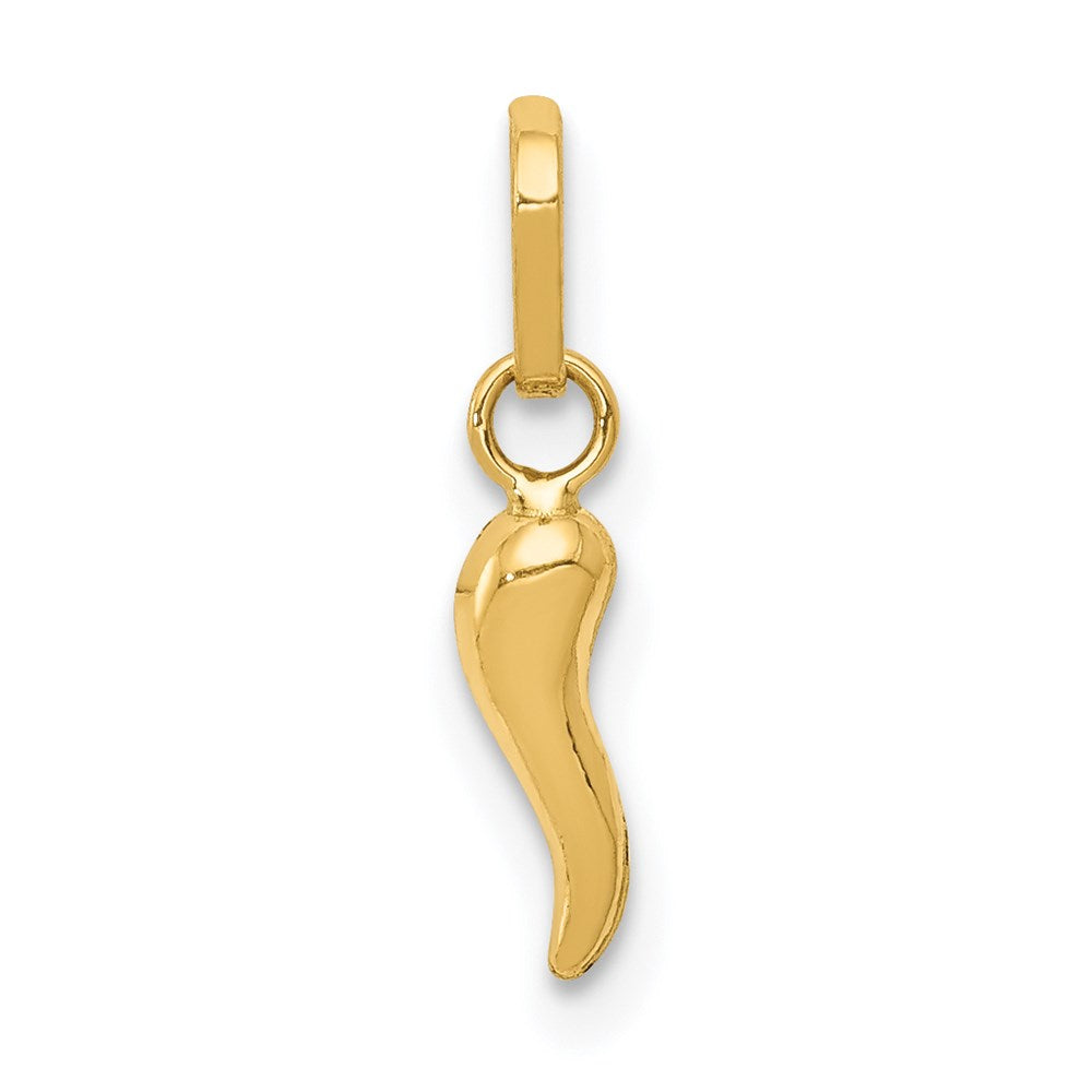 14k 3D Italian Horn Charm - 3