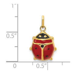 14k Enameled Ladybug Charm - 4