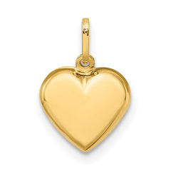 14K Polished 3-D Puffed Heart Pendant - 11