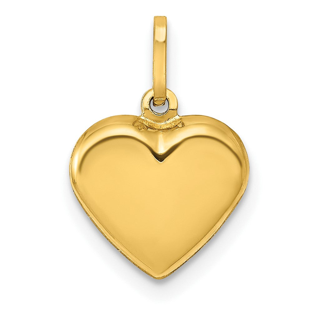14K Polished 3-D Puffed Heart Pendant - 11