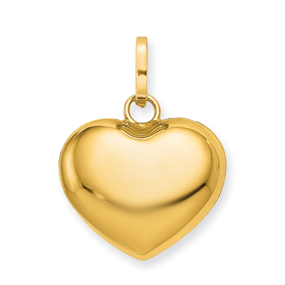 14K Polished 3-D Puffed Heart Pendant - 8