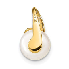 14k 8-9mm White Button Freshwater Cultured Pearl Pendant Slide - 2