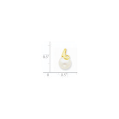 14k 8-9mm White Button Freshwater Cultured Pearl Pendant Slide - 2
