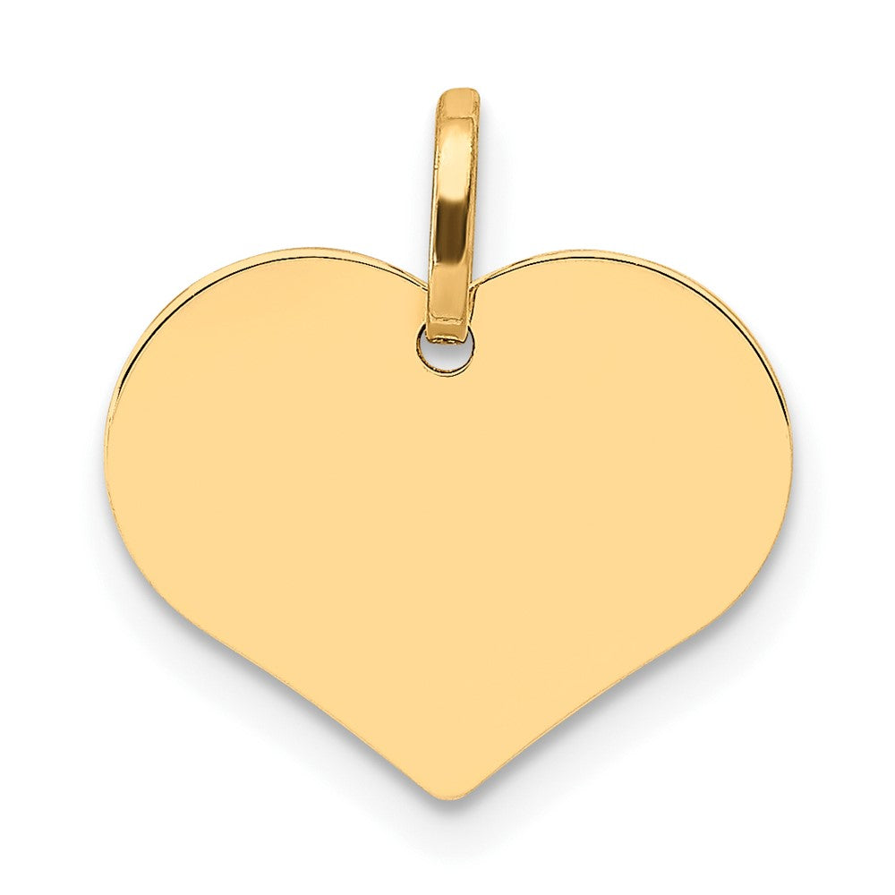 14K Polished Heart Shaped Disc Pendant - 3
