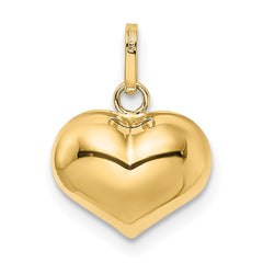 14K Polished 3-D Puffed Heart Pendant - 12