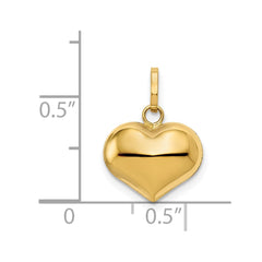 14K Polished 3-D Puffed Heart Pendant - 12