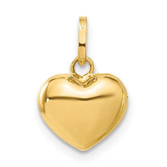 14K Polished 3-D Puffed Heart Pendant - 9