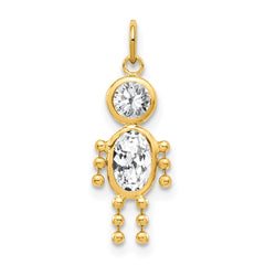 14k April Boy Birthstone Charm