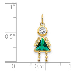 14k May Girl Birthstone Charm