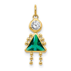14k May Girl Birthstone Charm