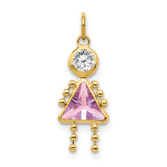 14k June Girl Birthstone Charm