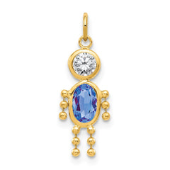 14k September Boy Birthstone Charm