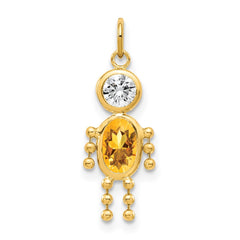 14k November Boy Birthstone Charm