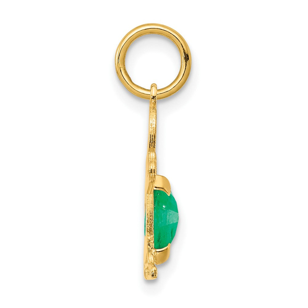 14K Boy 6x4 Oval Genuine Emerald-May