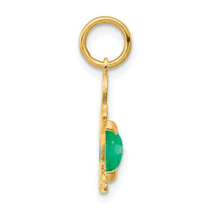 14K Boy 6x4 Oval Genuine Emerald-May