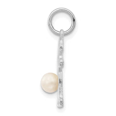 14K White Gold Girl 4mm FW Cultured Pearl-June