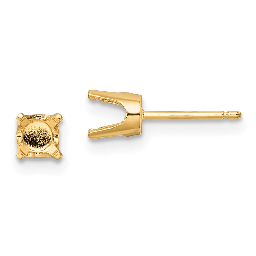 14k 5mm Round Stud Earring Mounting w/backs