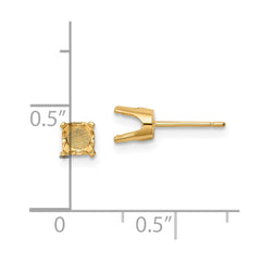 14k 5.5mm Round Stud Earring Mounting w/backs