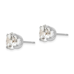 14k White Gold 8mm CZ stud earrings