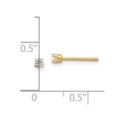 14k 2.25mm CZ stud earrings