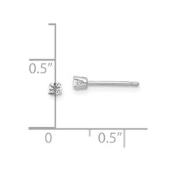 14k White Gold 2.25mm CZ stud earrings