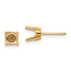 14k 2.75mm Round Stud Earring Mounting w/backs