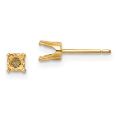 14k 4.25mm Round Stud Earring Mounting w/backs