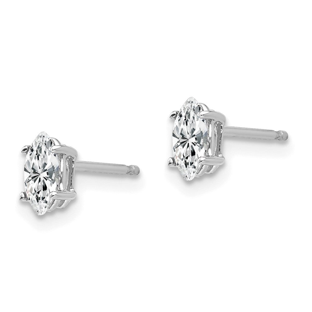 14k White Gold 6x3mm Marquise Cubic Zirconia earring