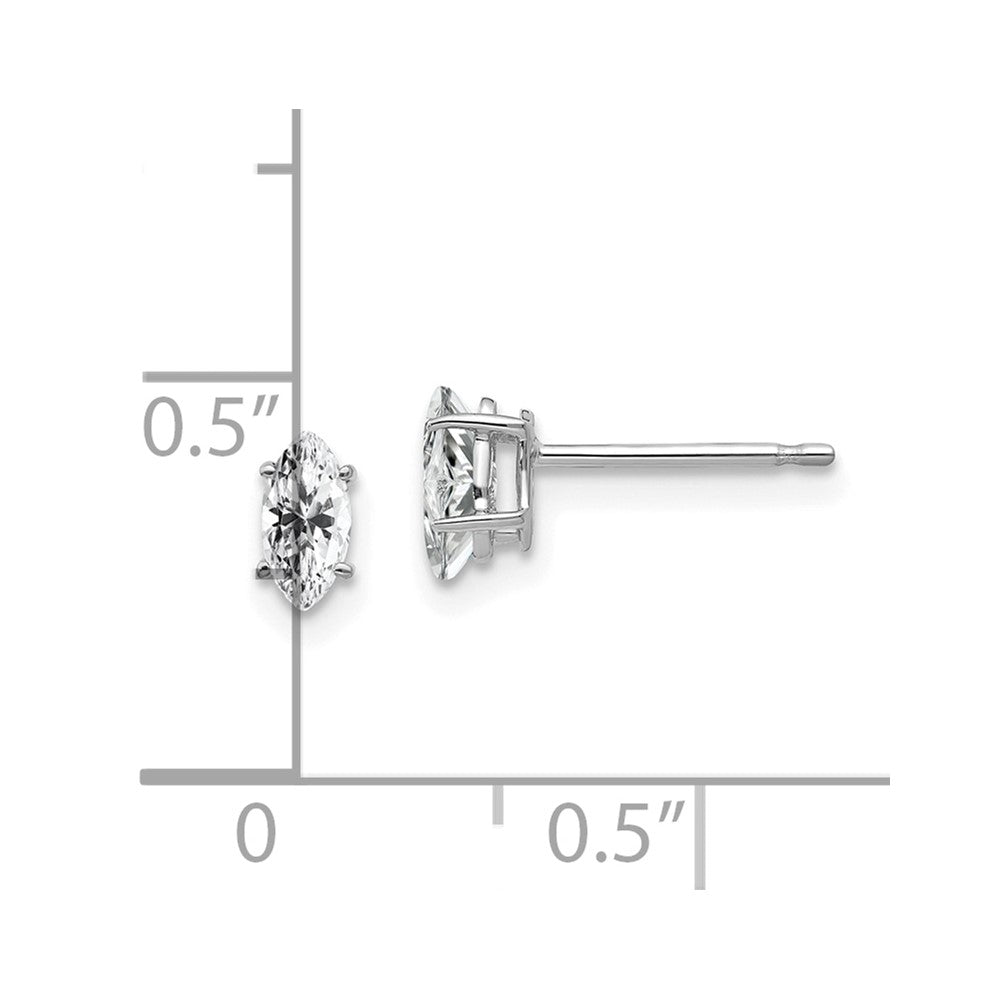 14k White Gold 6x3mm Marquise Cubic Zirconia earring