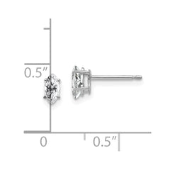 14k White Gold 6x3mm Marquise Cubic Zirconia earring