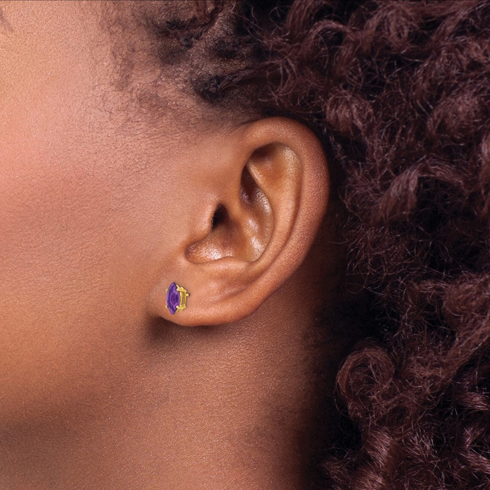 14k 8x4mm Marquise Amethyst earring