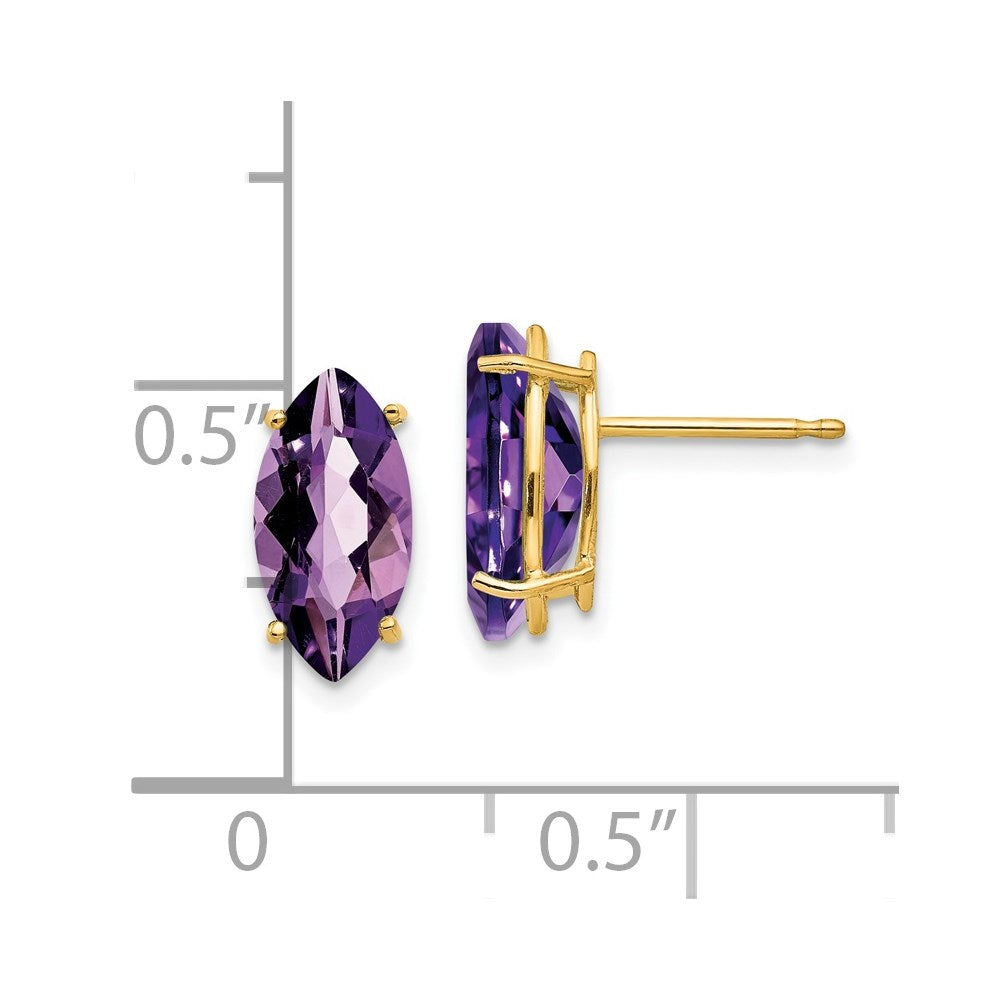 14k 10x5mm Marquise Amethyst earring