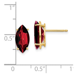 14k Garnet Marquise Stud Earring