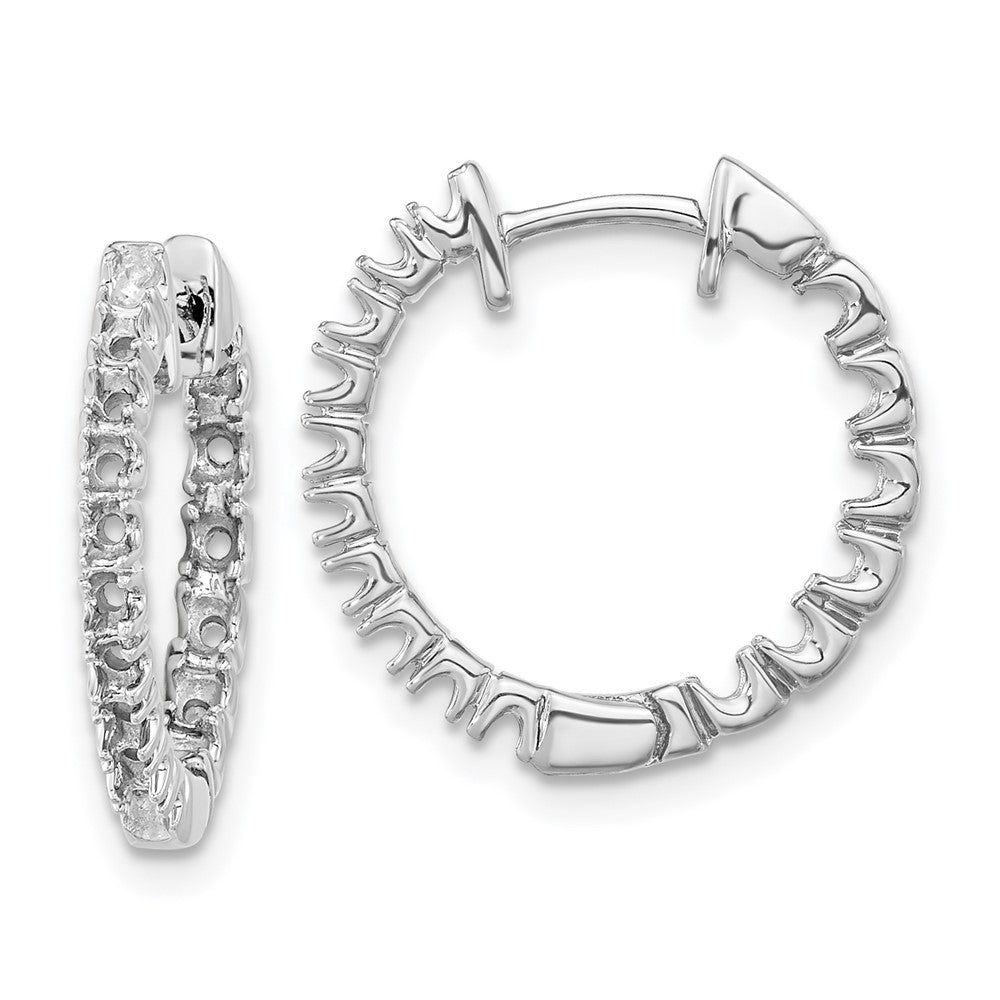 14k White Gold Diamond Hinged Hoop Earring Mountings