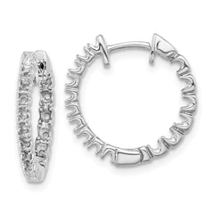 14k White Gold Diamond Hinged Hoop Earring Mountings