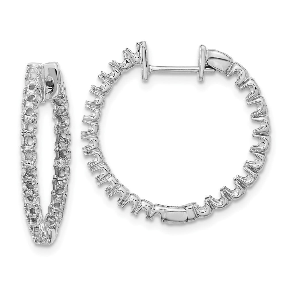 14k White Gold Diamond Hinged Hoop Earring Mountings - 2