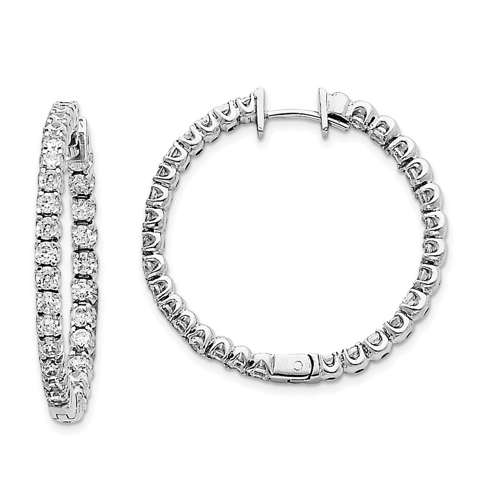 14k White Gold Diamond Hinged Hoop Earring Mountings - 4