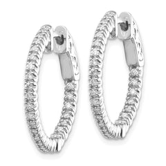 14k White Gold Round Hoop w/Safety Clasp Earring Mountings - 8