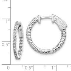 14k White Gold Round Hoop w/Safety Clasp Earring Mountings - 8