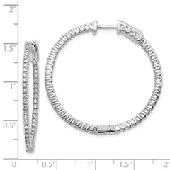 14k White Gold Round Hoop w/Safety Clasp Earring Mountings - 10