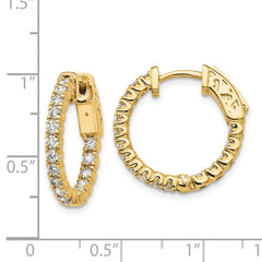 14k Diamond Round Hoop w/Safety Clasp Earrings - 29