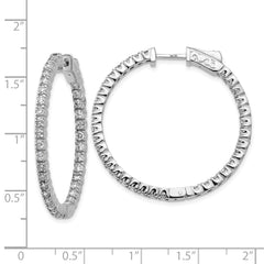 14k White Gold Round Hoop w/Safety Clasp Earring Mountings - 24