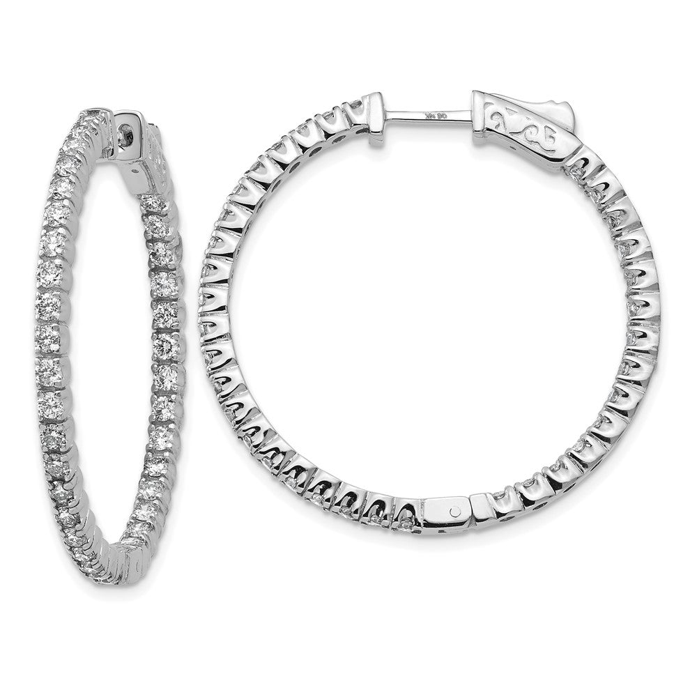 14k White Gold Round Hoop w/Safety Clasp Earring Mountings - 24